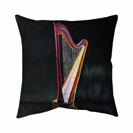 BEGIN HOME DECOR 26 x 26 in. Colorful Realistic Harp-Double Sided Print Indoor Pillow 5541-2626-MU39